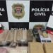 Table com tijolos de cocaína apreendidos pela Polícia Civil em Rio Preto.