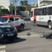Acidente entre ônibus e moto na região central de São José do Rio Preto deixa idoso gravemente ferido.