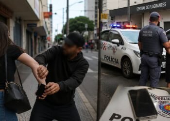 Assaltante torce braço de mulher para roubar celular no Centro de Rio Preto; aparelho é recuperado e suspeito acaba preso