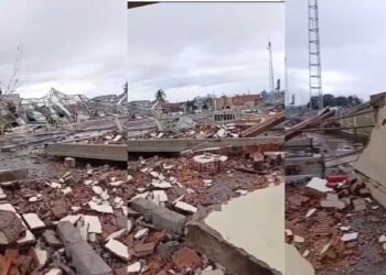 Estádio Baldan é completamente destruído após forte chuva de granizo em Guariba