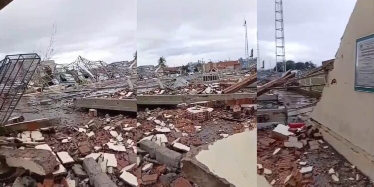 Estádio Baldan é completamente destruído após forte chuva de granizo em Guariba