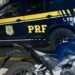 Motocicleta recuperada pela Polícia Rodoviária Federal após perseguição na BR-153, em Ubarana.