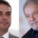 Gráfico de pesquisa eleitoral com Lula e Flávio Bolsonaro.