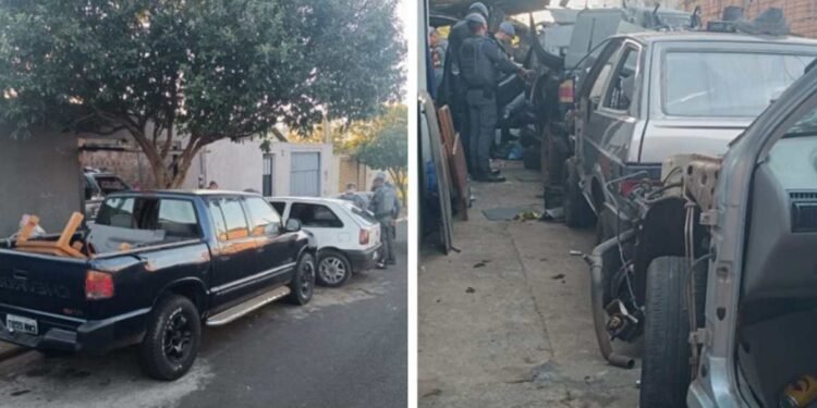 Desmanche clandestino em Rio Preto é descoberto pelo 9º Baep com nove veículos.
