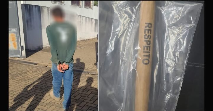 HOMEM É PRESO SUSPEITO DE TENTAR MATAR OUTRO COM TACO DE BEISEBOL ESCRITO “RESPEITO” EM URUPÊS