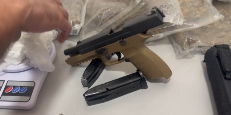 JOVEM É DETIDO COM PISTOLA 9 MM, DROGAS E MUNIÇÕES EM MIRASSOL